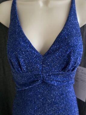 Sparkling Royal Blue V-Neck Prom/Evening Dress